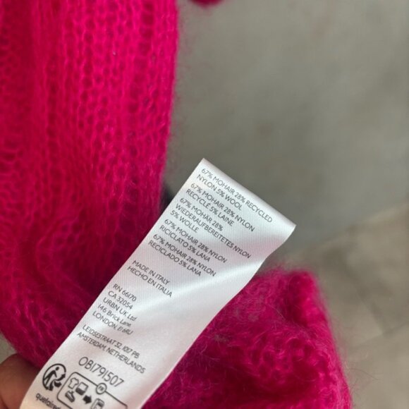 Anthropologie fuchsia mock neck with short sleeves sweater, Size XL - Picture 8 of 11